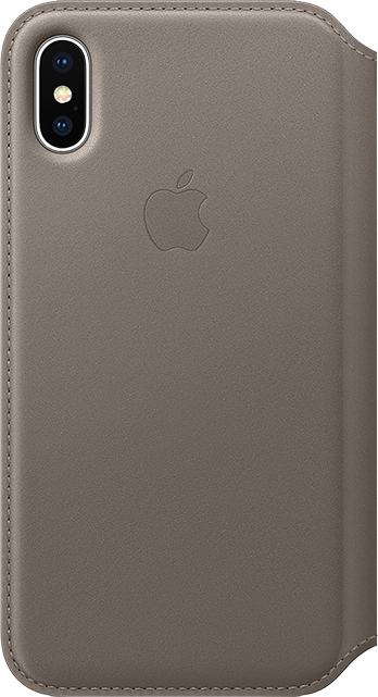 Apple Leather Folio Case - iPhone X - Taupe